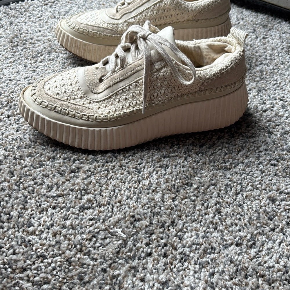 Beige Woven Platform Sneakers Dolce